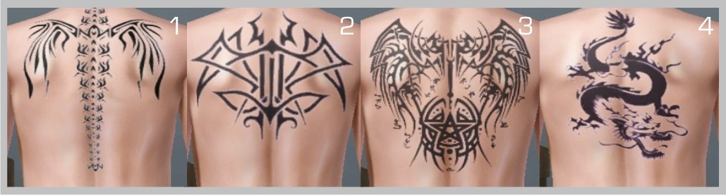 Tribal Dragon Back Tattoo