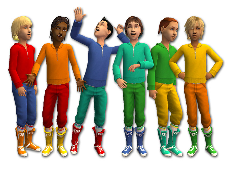The sims 2. Детская одежда: для мальчиков. MTS2_fakepeeps7_1005071_sportpantsboots01