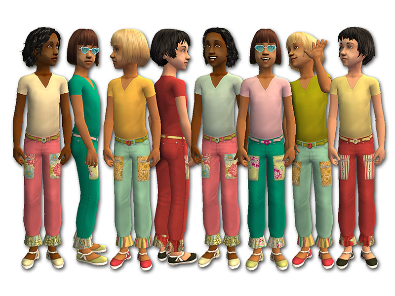 The blue heart sunglasses are a free download from the official Sims 2 site.
