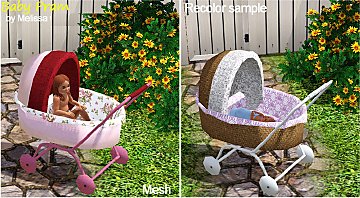 Mod The Sims - Baby Pram (reshaped baby crib)