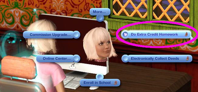 Sims 3 make someone else do homework