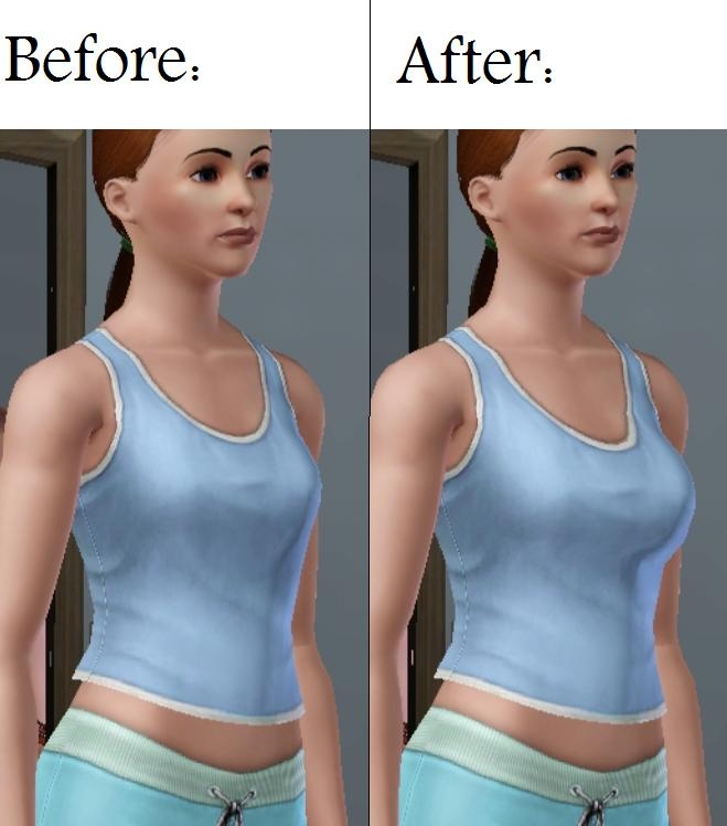 Mod The Sims - A cup to C cup Maxis Breast Enhancements One for every