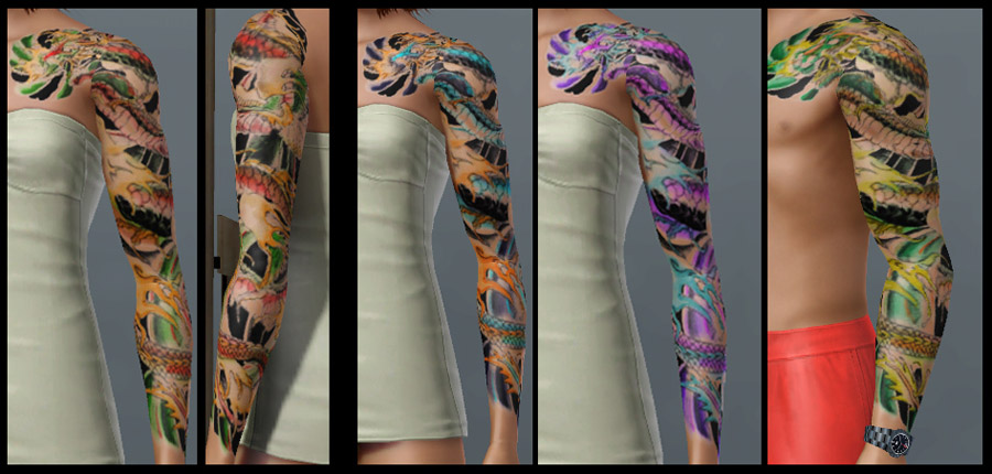 Dragon Sleeve 3 Color Pattern areas This uses artwork by dirtyallover at 