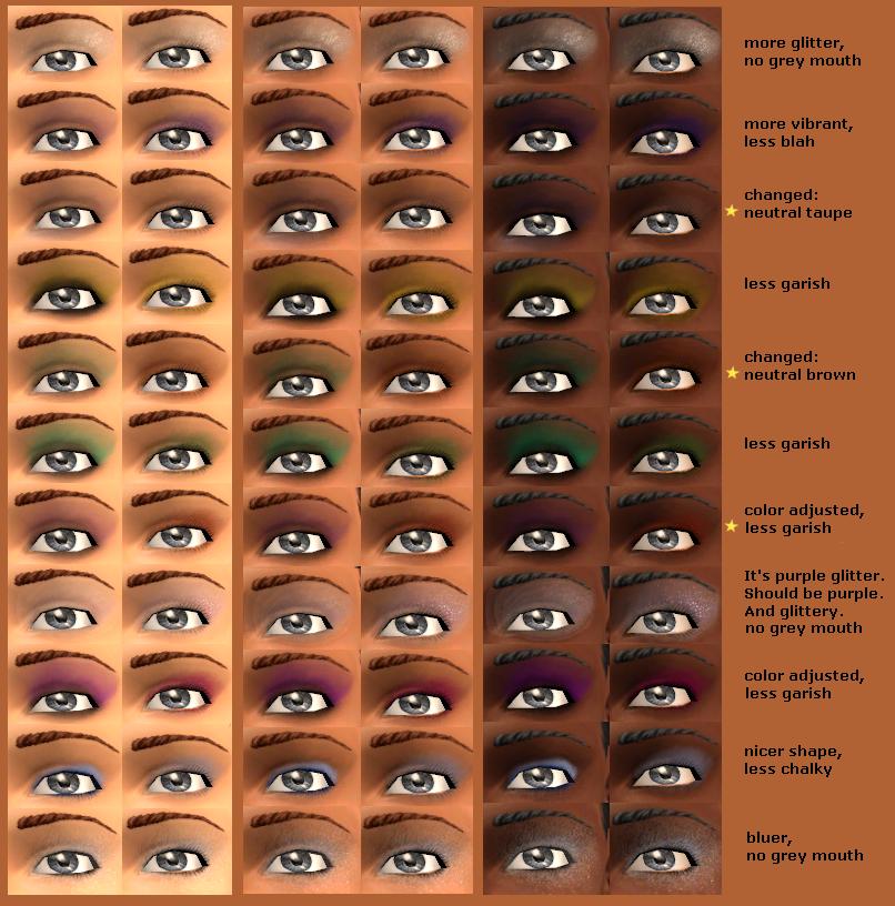 Pics Of Eyeshadow. Base Game Eyeshadows