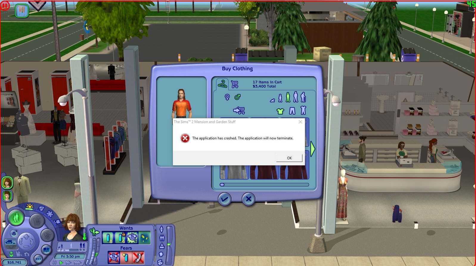 sims 3 game crashes