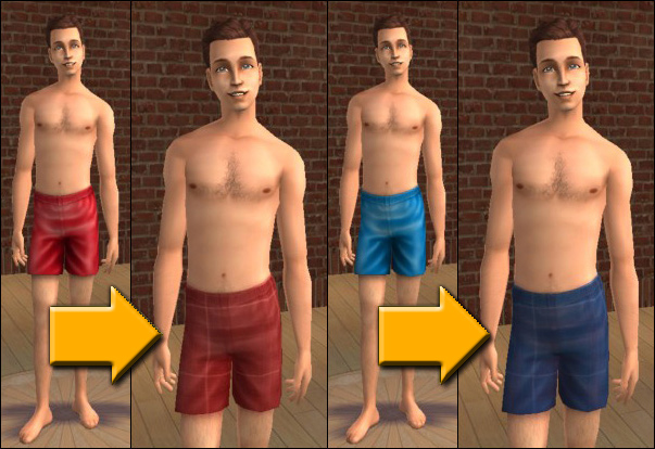 Mod The Sims - -From Plastic to Plaid- Men's Boxers Default Replacements