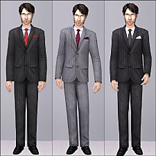Mod The Sims - Suave Suit with Tie and Pocket Square (x3) (+1)
