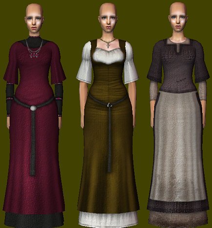 Mod The Sims - Layered Medieval Dresses