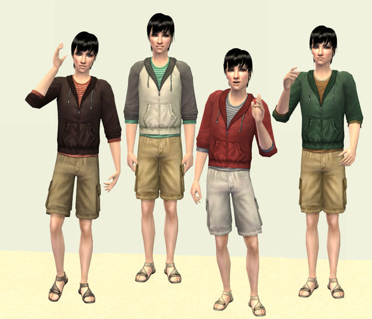 Mod The Sims - Bon Voyage Male Camper Outfit converted for Adults