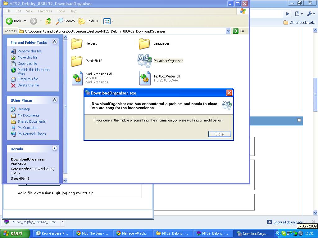 Mod The Sims Delphy's Download Organiser v1.2.6365 updated 6th June