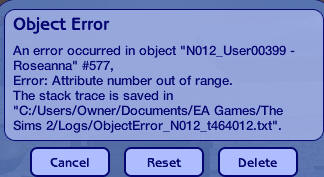 error attribute number out to range