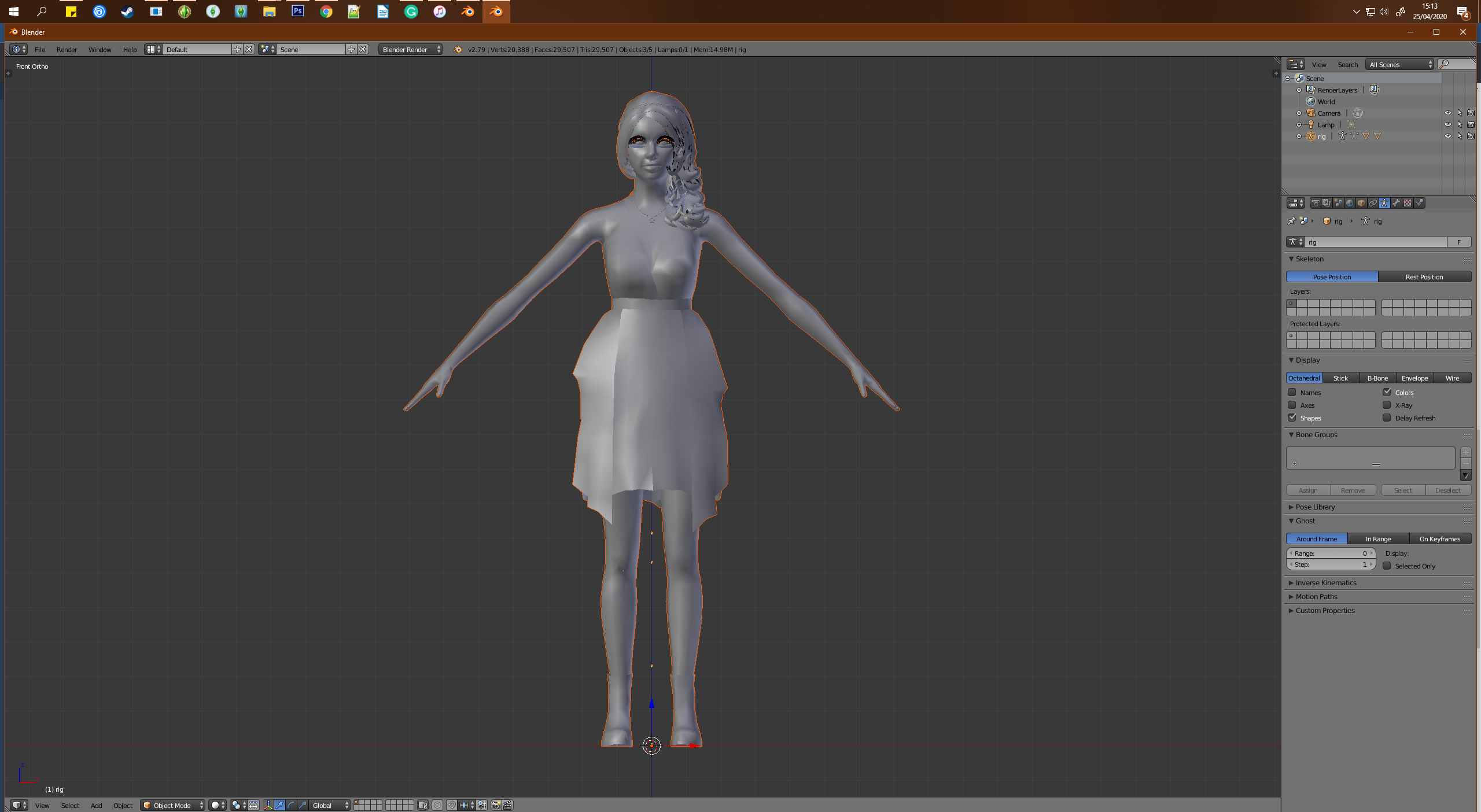 how to download and use the woman rig on blender 2.79 windows