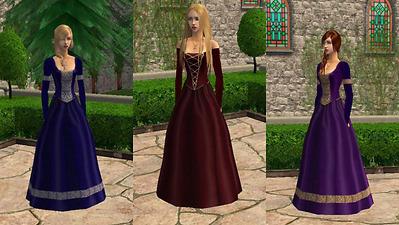 Mod The Sims - 12 Medieval/Victorian Dresses