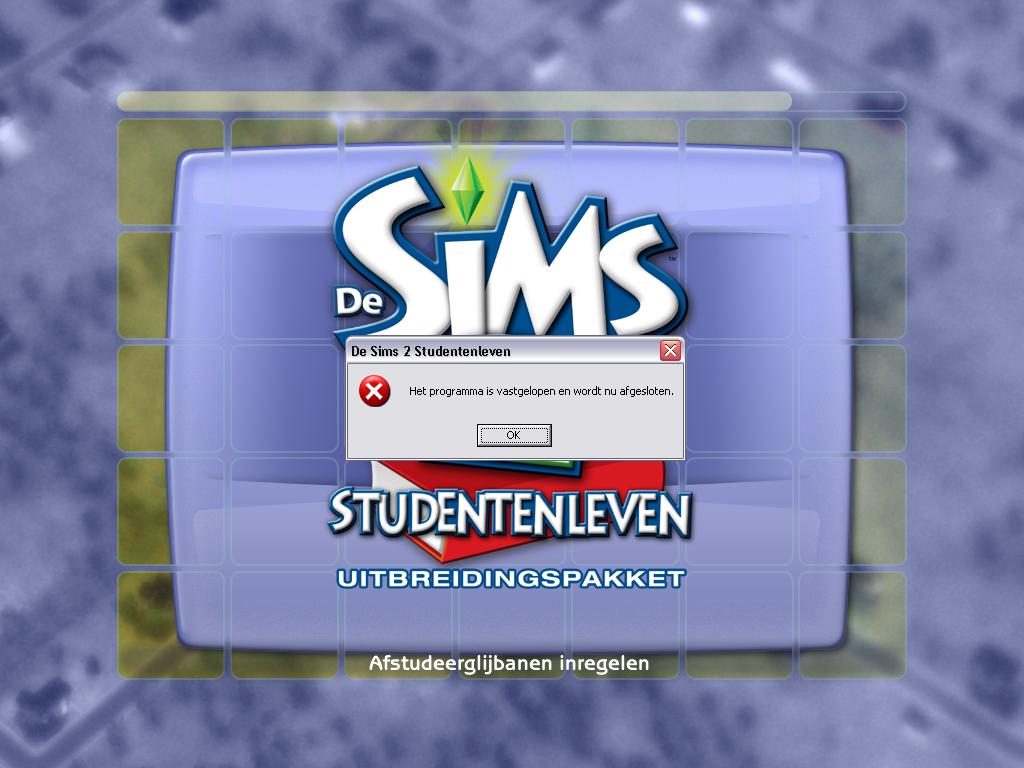 Mod The Sims Game crashes when starting up.