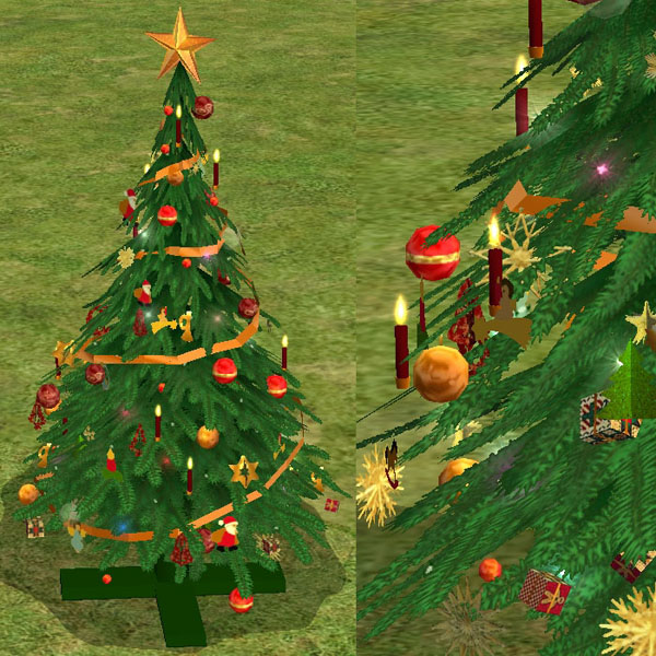 Mod The Sims - Christmas Tree in Red-Gold and Blue-Silver