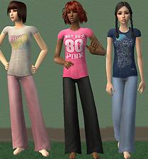 Mod The Sims - Victoria's Secret PINK PJs for Teens