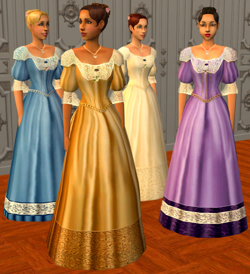 Mod The Sims - Teen Victorian Shimmering Satin Ball Gowns