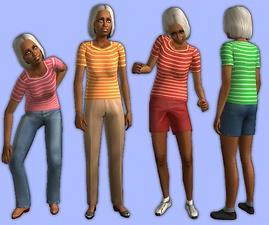 Mod The Sims - 16 Striped Shirts for Grandma
