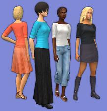 Mod The Sims - Simple Basics: Boatneck Shirts