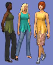 Mod The Sims - ALPHA MESH - Embroidered Empire Waist Tanks