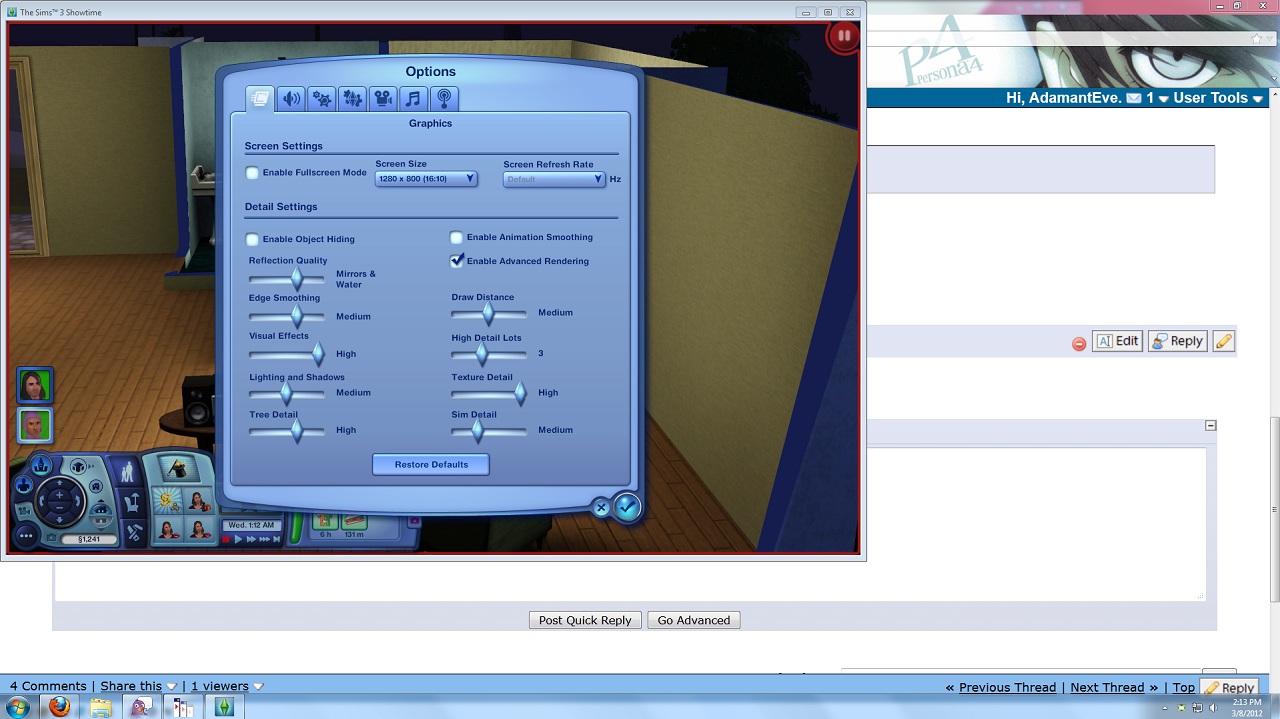 the sims 1 windowed mode
