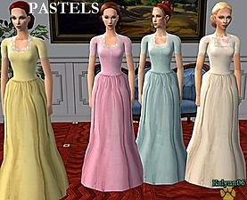 Mod The Sims - Old Fashioned, Prairie Style Solid Dresses