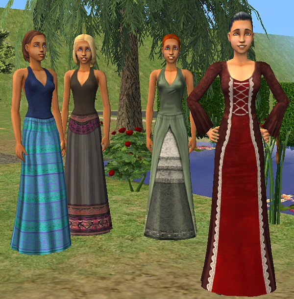 Mod The Sims - Conversions Classic Long Dress for Teen Girl